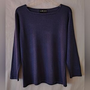 Sag Harbor Purple Crew Neck Sweater